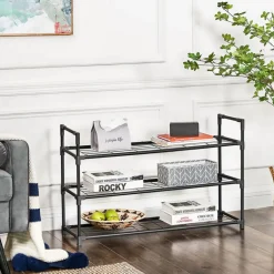 Discount SONGMICS Étagère à chaussures grille 3 niveaux