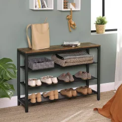 Shop SONGMICS Étagère à chaussures industriel Brun Vintage Noir