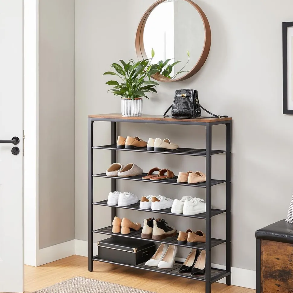 Clearance SONGMICS Étagère à chaussures industriel Noir