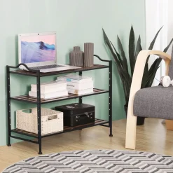 Cheap SONGMICS Étagère à chaussures lattes bois Marron Rustique