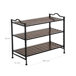Cheap SONGMICS Étagère à chaussures lattes bois Marron Rustique