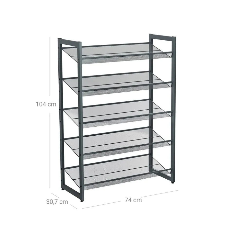 Store SONGMICS Étagère à chaussures maille gris foncé