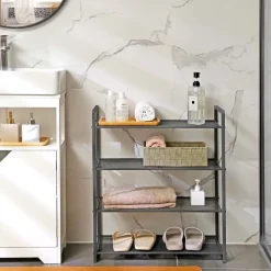 Cheap SONGMICS Étagère à chaussures maille gris Gris Fumé