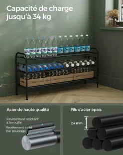 New SONGMICS Étagère à Chaussures Modulable Enfants