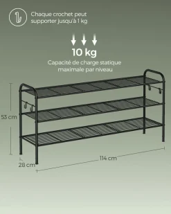 New SONGMICS Étagère à Chaussures Modulable Enfants