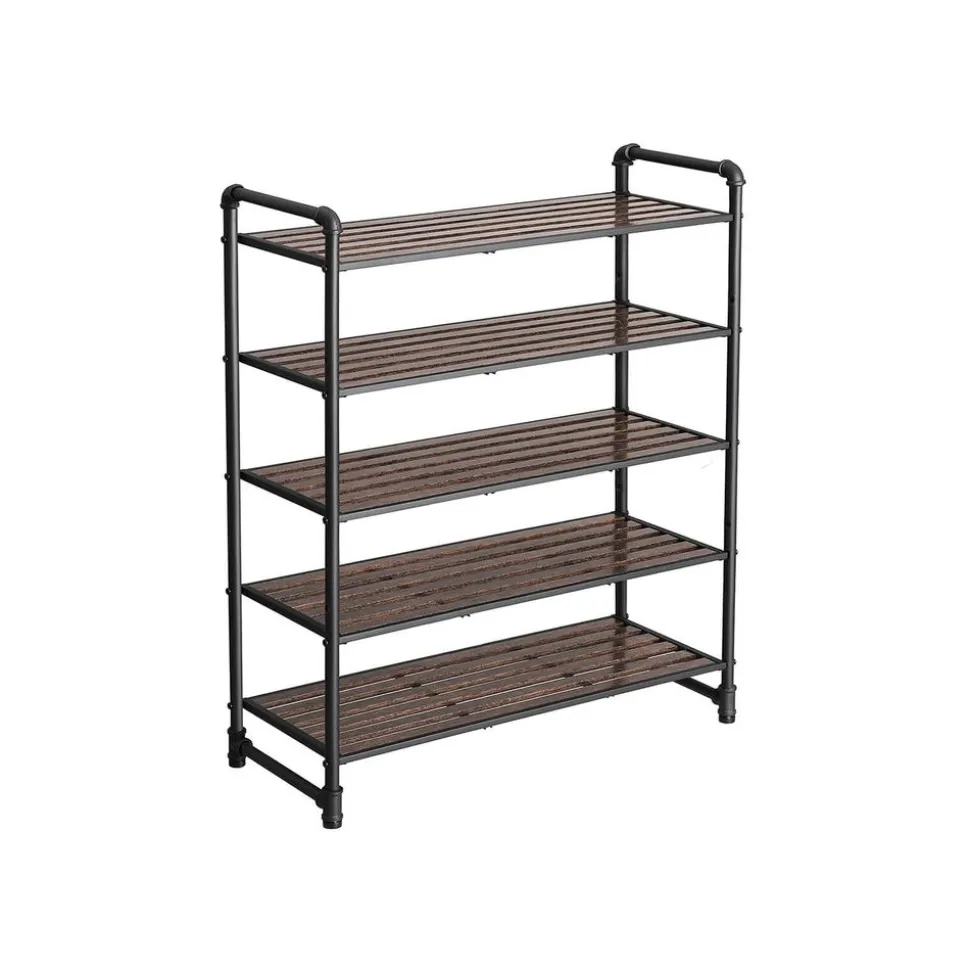 Cheap SONGMICS Étagère à chaussures noir mat Marron Rustique