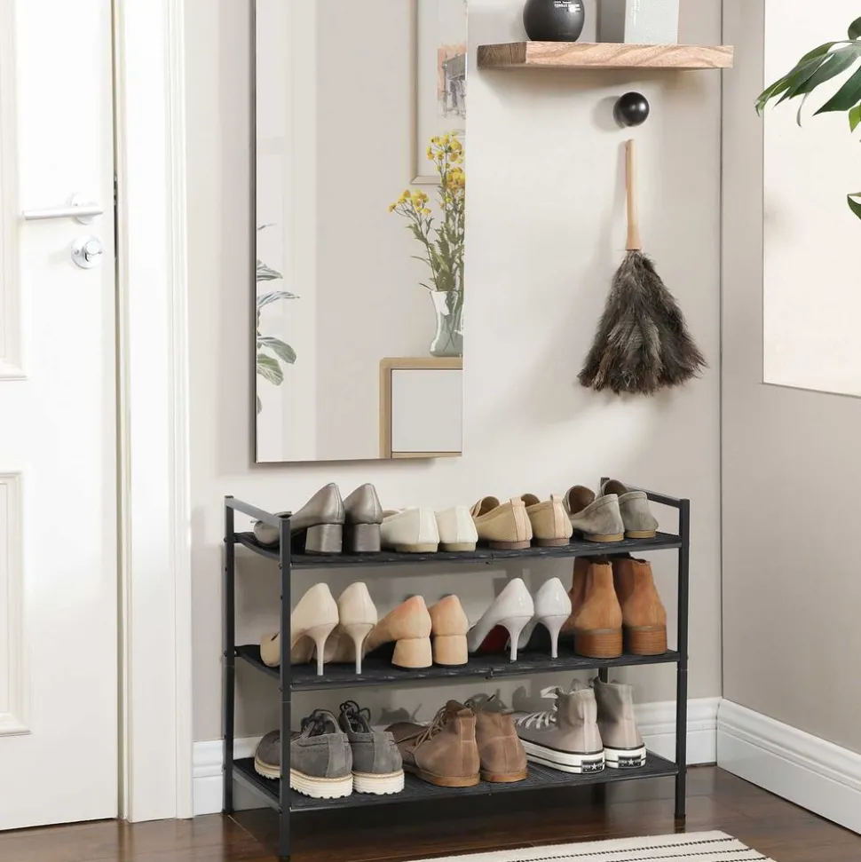 Store SONGMICS Étagère à chaussures tressée Gris