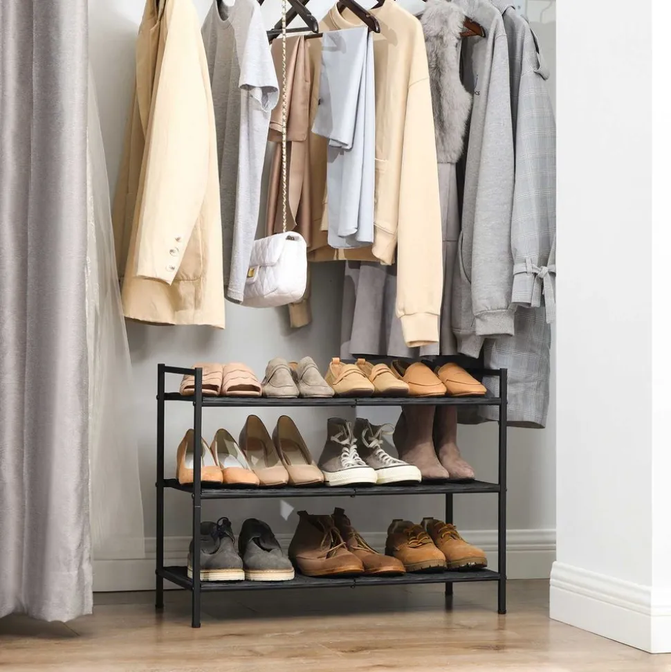 Store SONGMICS Étagère à chaussures tressée Gris