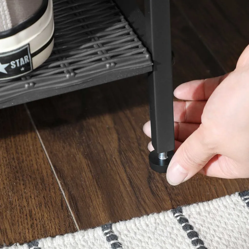 Store SONGMICS Étagère à chaussures tressée Gris