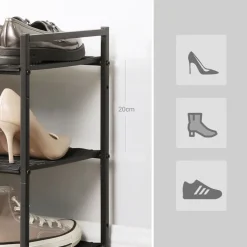 Store SONGMICS Étagère à chaussures tressée Gris