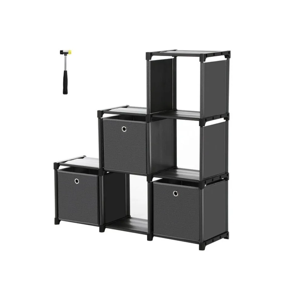 Outlet SONGMICS Étagère 6 cubes avec boîtes Noir