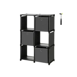 Outlet SONGMICS Étagère 6 cubes avec boîtes Noir