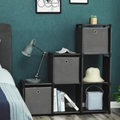 Outlet SONGMICS Étagère 6 cubes avec boîtes Noir