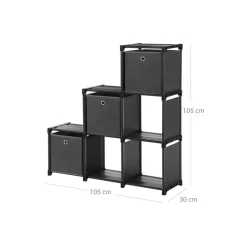 Outlet SONGMICS Étagère 6 cubes avec boîtes Noir