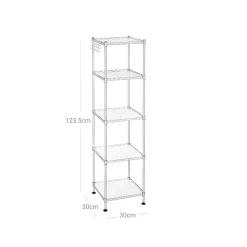 Cheap SONGMICS Étagère 5 niveaux argent Argent + Translucide