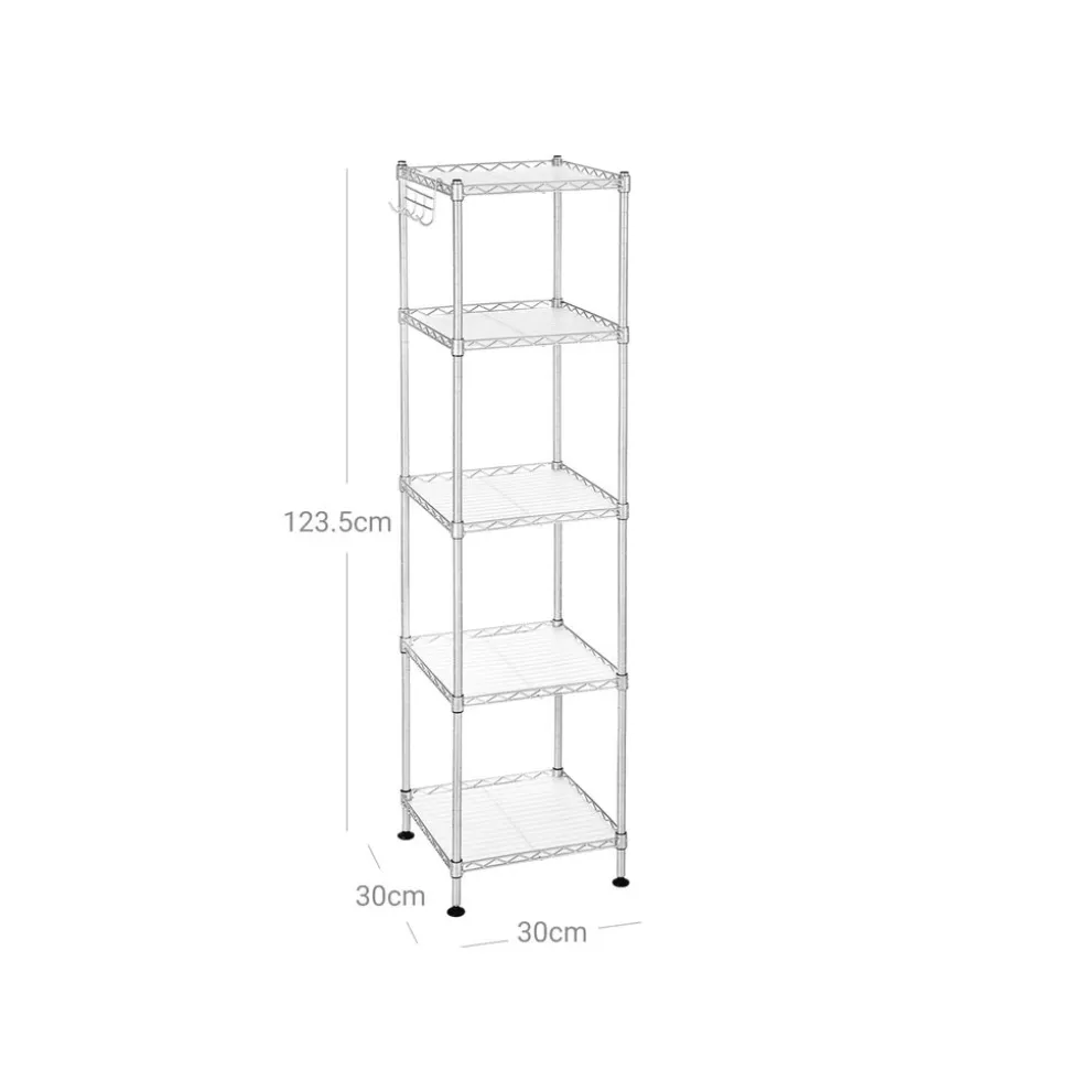 Cheap SONGMICS Étagère 5 niveaux argent Argent + Translucide