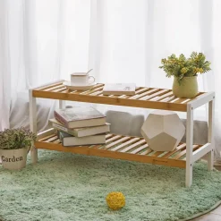 Hot SONGMICS Étagère 2 niveaux bambou