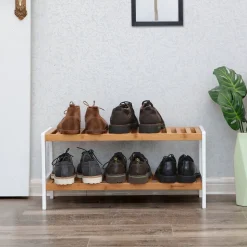 Hot SONGMICS Étagère 2 niveaux bambou