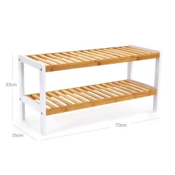 Hot SONGMICS Étagère 2 niveaux bambou