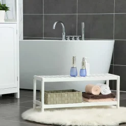 Hot SONGMICS Étagère 2 niveaux bambou