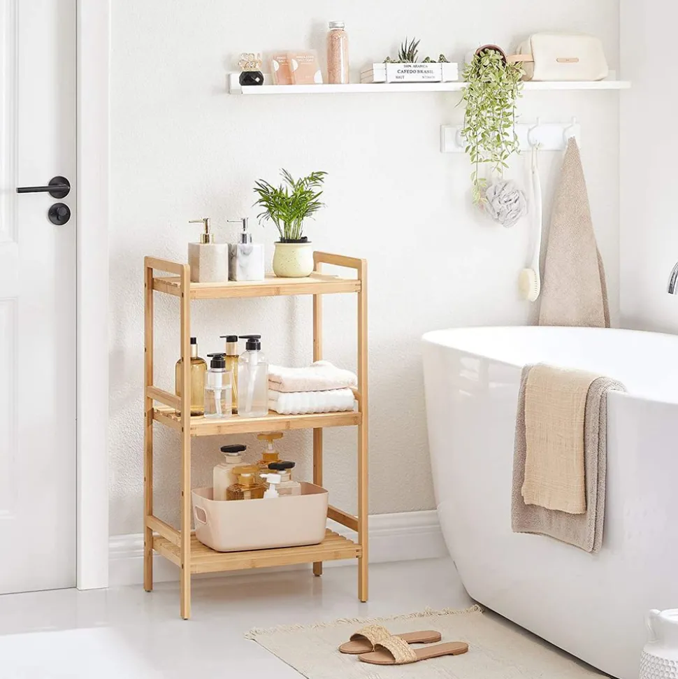 Hot SONGMICS Étagère 3 niveaux bambou