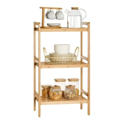 Hot SONGMICS Étagère 3 niveaux bambou