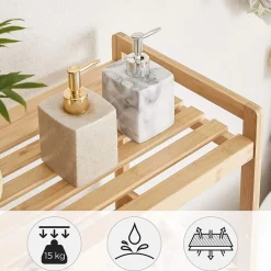 Hot SONGMICS Étagère 3 niveaux bambou