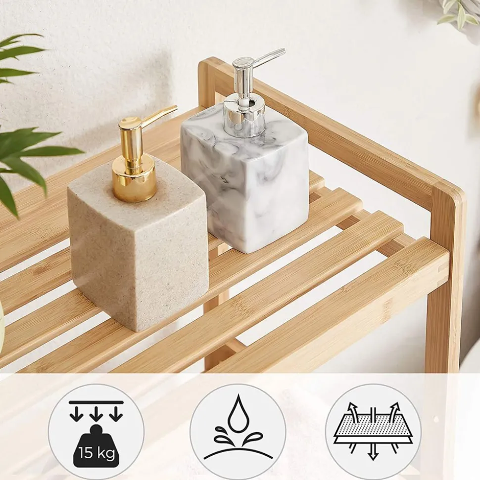 Hot SONGMICS Étagère 3 niveaux bambou