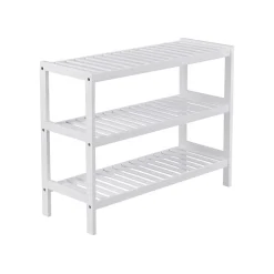 Cheap SONGMICS Étagère 3 niveaux bambou Blanc