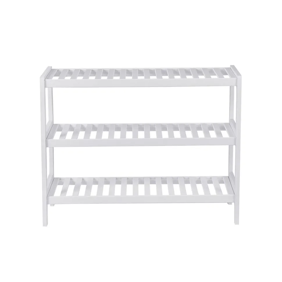 Cheap SONGMICS Étagère 3 niveaux bambou Blanc