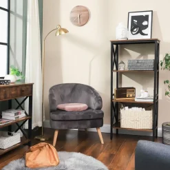 Cheap SONGMICS Étagère 4 niveaux design X Marron Rustique