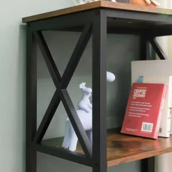 Cheap SONGMICS Étagère 4 niveaux design X Marron Rustique