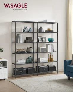 New SONGMICS Étagère 3 niveaux en métal 40 x 65 x 80 cm Noir