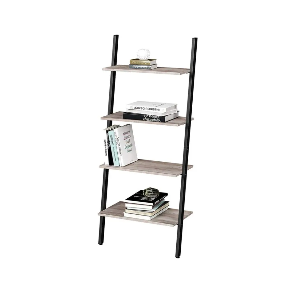 Discount SONGMICS Étagère 4 niveaux grège Noir