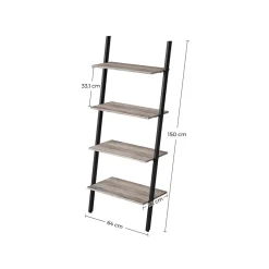 Discount SONGMICS Étagère 4 niveaux grège Noir