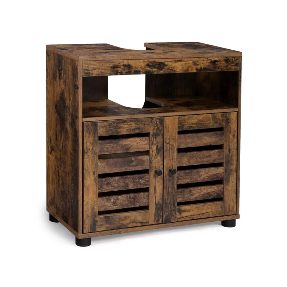 Cheap SONGMICS Étagère 4 niveaux industriel Marron Rustique