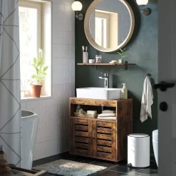 Cheap SONGMICS Étagère 4 niveaux industriel Marron Rustique