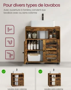 Cheap SONGMICS Étagère 4 niveaux industriel Marron Rustique