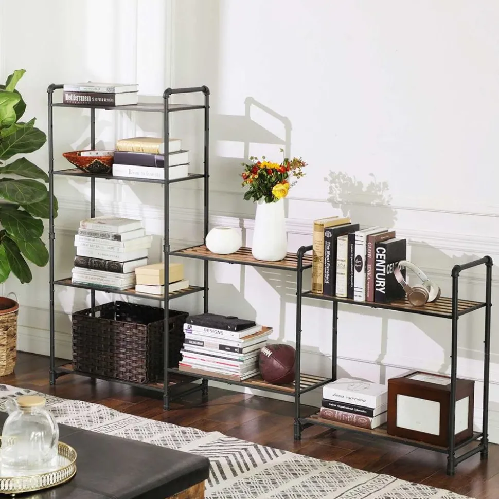 Outlet SONGMICS Étagère 5 niveaux industriel Marron Rustique