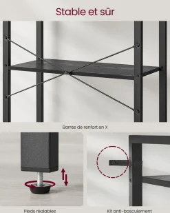 Flash Sale SONGMICS Étagère 5 niveaux industriel