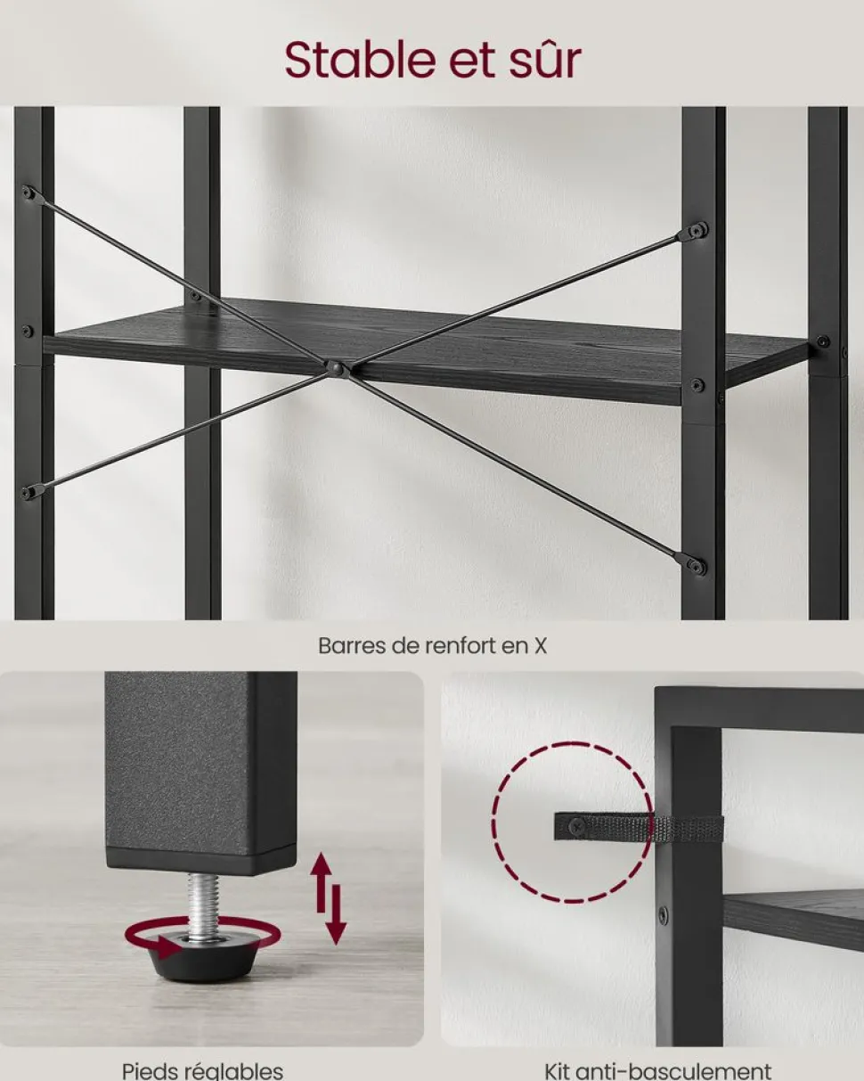 Flash Sale SONGMICS Étagère 5 niveaux industriel