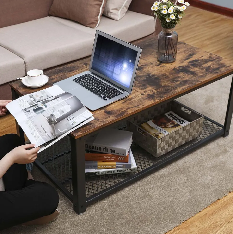 New SONGMICS Étagère 5 niveaux industriel Brun Vintage Noir