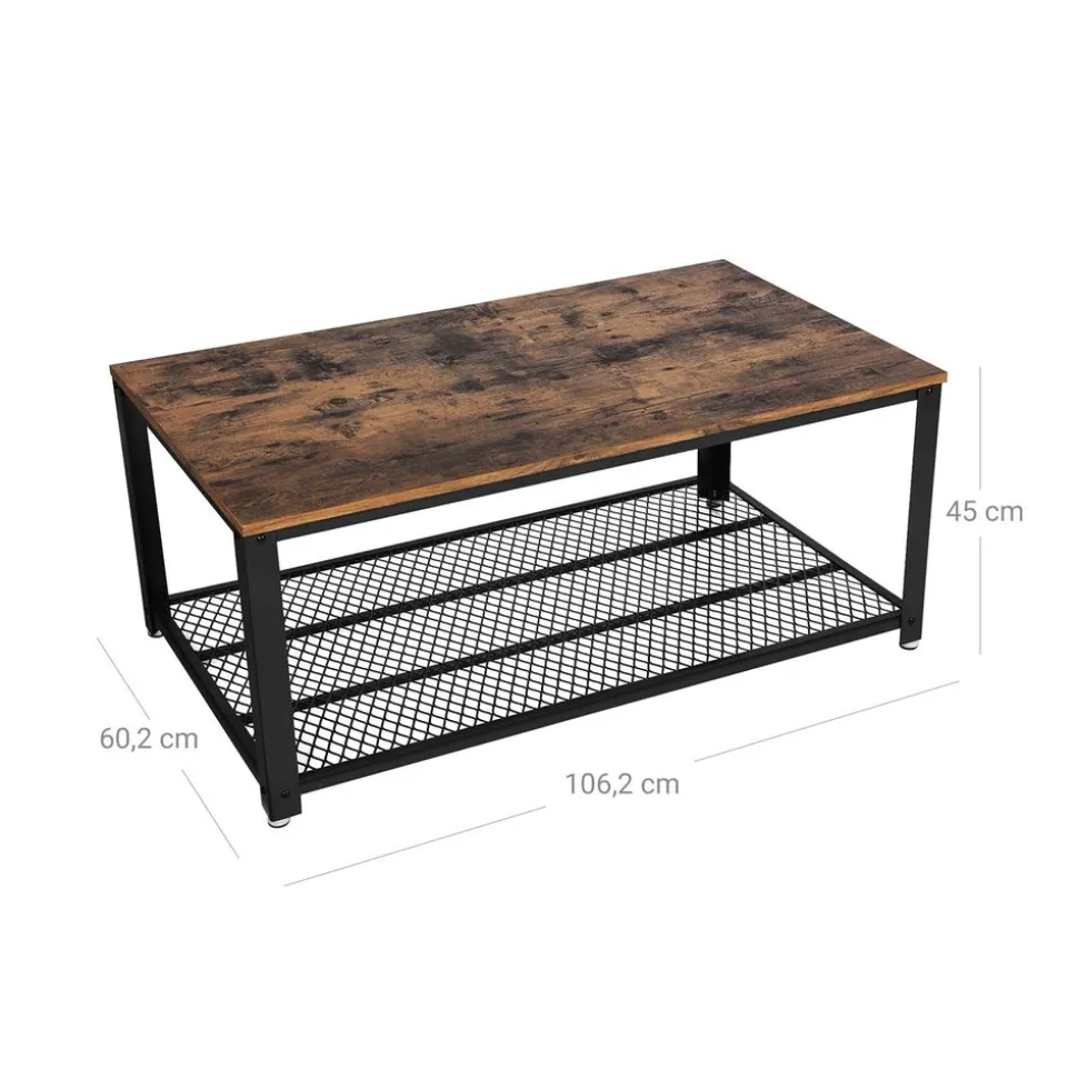 New SONGMICS Étagère 5 niveaux industriel Brun Vintage Noir