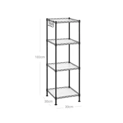 Clearance SONGMICS Étagère 4 niveaux Noir
