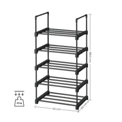 Store SONGMICS Étagère 5 niveaux noir