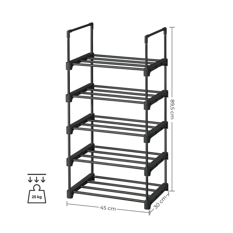 Store SONGMICS Étagère 5 niveaux noir