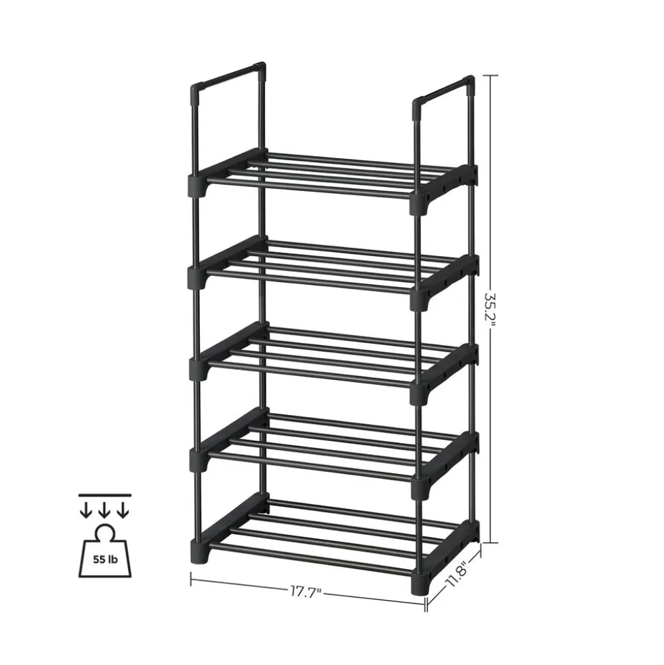 Store SONGMICS Étagère 5 niveaux noir