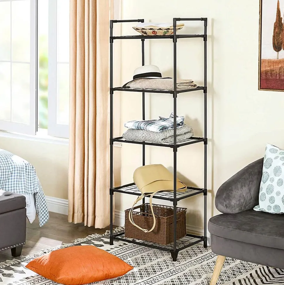 Outlet SONGMICS Étagère 5 niveaux noir