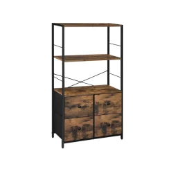 Fashion SONGMICS Étagère 4 tiroirs rustique Noir