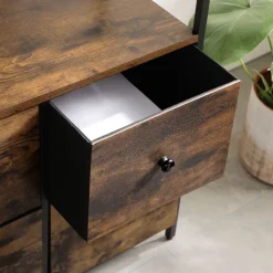 Fashion SONGMICS Étagère 4 tiroirs rustique Noir